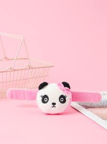 Girls Panda Design Fluffy Coin Purse - White - View 1