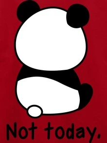 SHEIN LUNE 卡通和字母印花T恤 - 紅色 - 查看 5