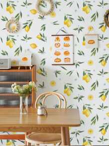 1 hoja Pegatina de pared con estampado de limón - Multicolor - Ver 5