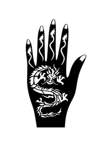 2sheets Chinese Dragon Pattern Tattoo Stencil - Black - View 3
