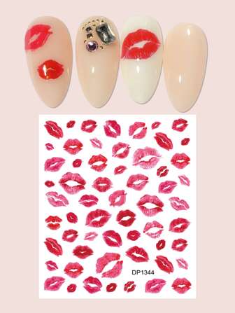 1sheet Lip Pattern Nail Art Sticker Nail Stickers DIY