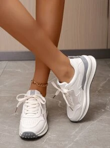 Giày thể thao thời trang cổ thấp chống trượt thoải mái ngoài trời (Văn bản dây đan ngẫu nhiên) - trắng - Xem 4