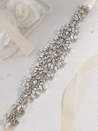 Cinturón nupcial con decoración de rhinestones, tiaras, San Valentín