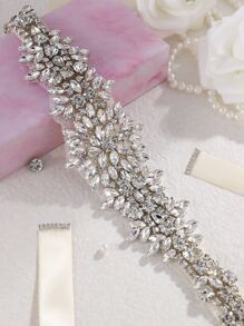 Rhinestone Decor Bridal Belt Tiaras Valentine's Day Valentines - Beige - View 2