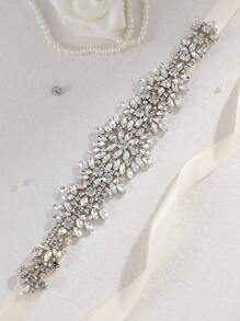 Rhinestone Decor Bridal Belt Tiaras Valentine's Day Valentines - Beige - View 3