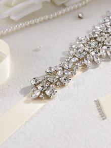 Rhinestone Decor Bridal Belt Tiaras Valentine's Day Valentines - Beige - View 4