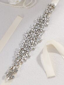 Rhinestone Decor Bridal Belt Tiaras Valentine's Day Valentines - Beige - View 5