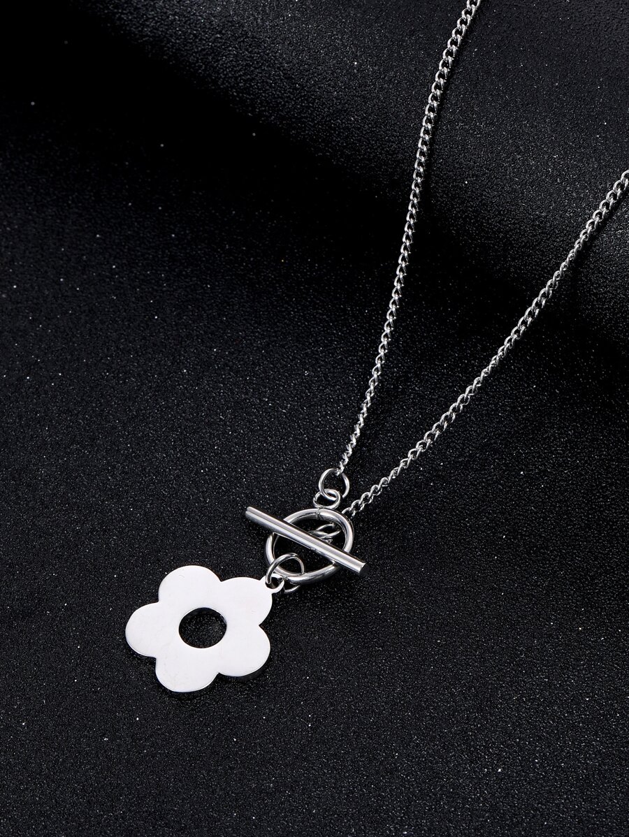 Vòng cổ nam hoa quyến rũ - Bạc - Xem 1