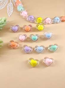 12 piezas Accesorio de joya DIY con corazón - Multicolor - Ver 1