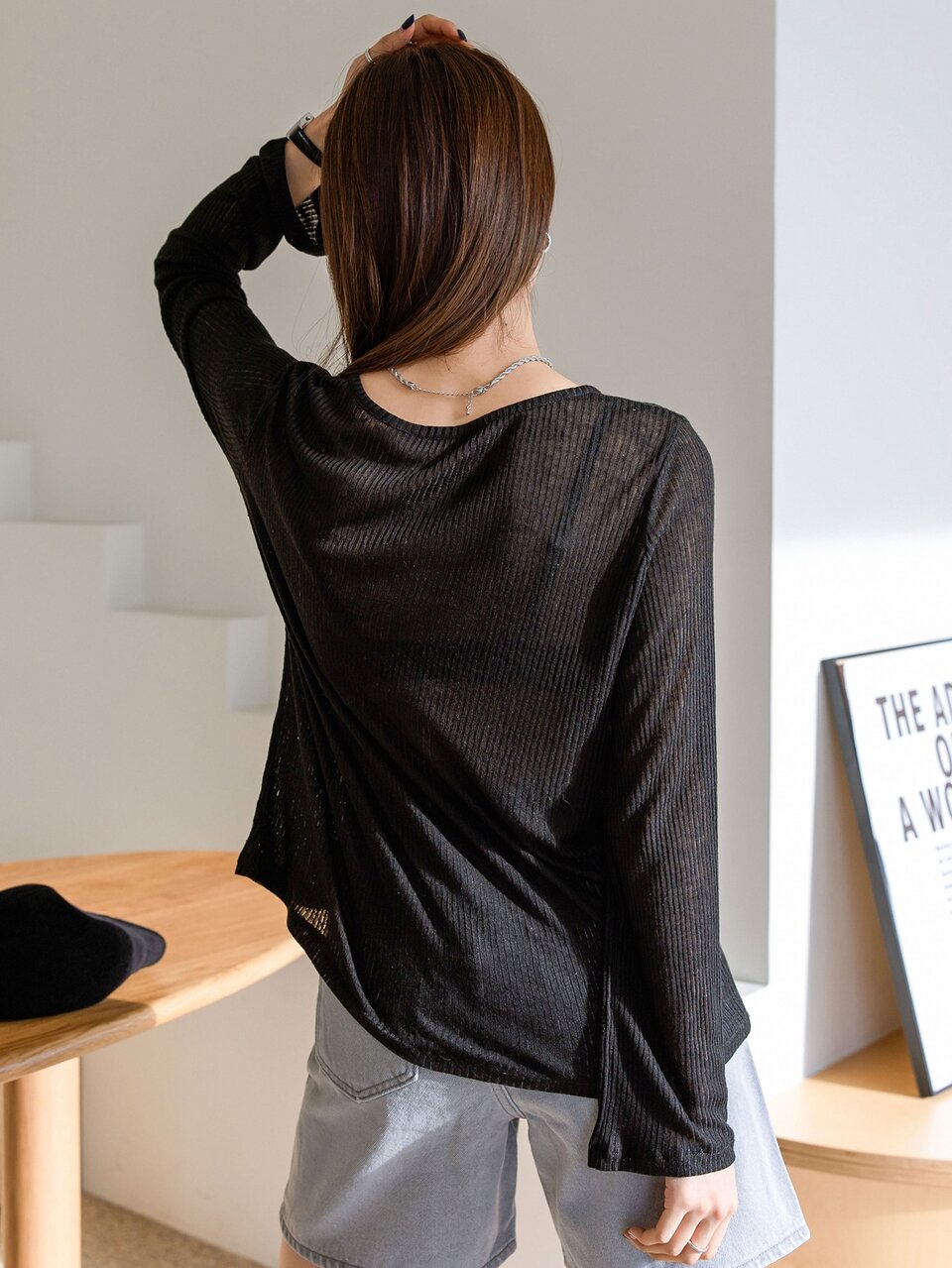 Solid Round Neck Top Without Bra
