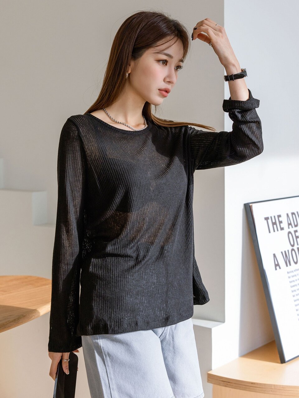 Solid Round Neck Top Without Bra