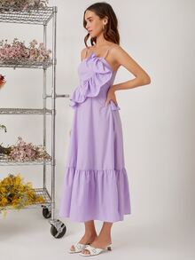 SHEIN 荷葉邊吊帶連衣裙 - 紫丁香色 - 查看 3