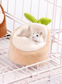 1pc Leaf Detail Hamster Bed - Beige - View 1