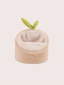 1pc Leaf Detail Hamster Bed - Beige - View 2