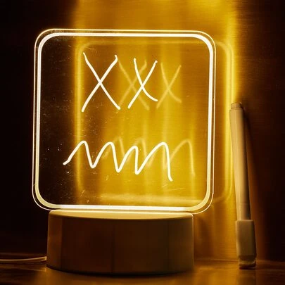 1入組3D發光手寫板，附可擦筆和小夜燈，創意USB夜燈，裝飾夜燈，桌面燈，創意LED桌燈