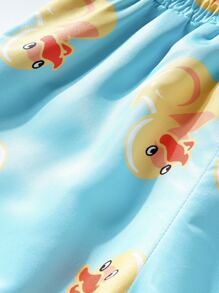 Garçon Short de bain à canard dessin animé - Bleu azur - Voir 7
