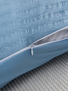 1 cặp Jacquard Pillowcase Không có Filler - Màu xanh lam - Xem 3