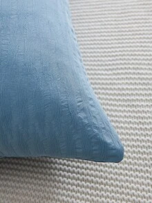 1 cặp Jacquard Pillowcase Không có Filler - Màu xanh lam - Xem 4