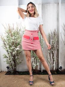 Women Skirts - 紅色 - 查看 4