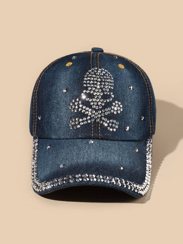 Rhinestone Decor Skull Pattern Baseball Cap SHEIN USA