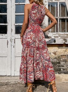 Breezaya Vestido con estampado floral con paisley con fruncido bajo con fruncido - Multicolor - Ver 2