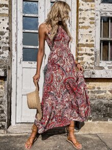 Breezaya Vestido con estampado floral con paisley con fruncido bajo con fruncido - Multicolor - Ver 3