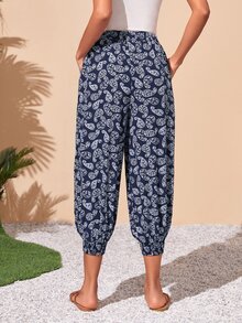 EMERY ROSE Paisley Print Slant Pocket Carrot Trousers - Multicolor - View 4