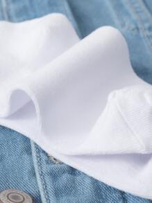 1雙女士有趣且獨特的手繪卡通角色設計中筒襪 - 白色 - 查看 3