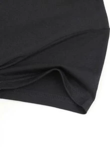 INAWLY Áo thun nữ Lá thư Giải trí - màu đen - Xem 4