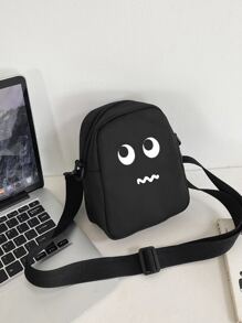 Túi đeo chéo mini thiết kế hoạt hình có khóa kéo thời trang nhẹ cho nữ đi học đi làm đi làm văn phòng kỷ niệm cho cặp đôi làm quà tặng sinh nhật vào ngày lễ tình nhân quà tặng cho giáo viên túi đeo bên hông điện thoại cho phụ nữ ví ví ví - màu đen - Xem 6