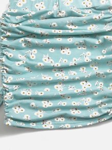 SHEIN Bộ hai mảnh Gái Thắt nút Xù Hoa Ăn mặc đẹp - Nhiều màu - Xem 4