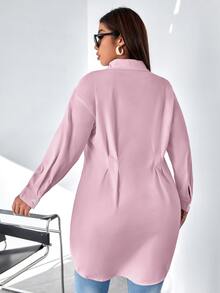 Calvaya Camisa con fruncido de hombros caídos - Rosa vieja - Ver 2