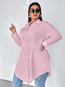 Calvaya Camisa con fruncido de hombros caídos - Rosa vieja - Ver 3