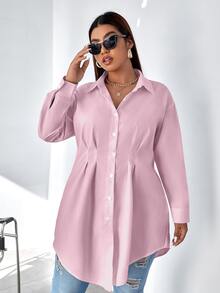Calvaya Camisa con fruncido de hombros caídos - Rosa vieja - Ver 4