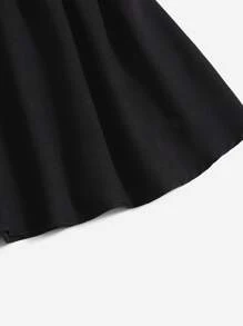 SHEIN Tween Girl Paperbag Waist Bow Front Skirt - Black - View 4