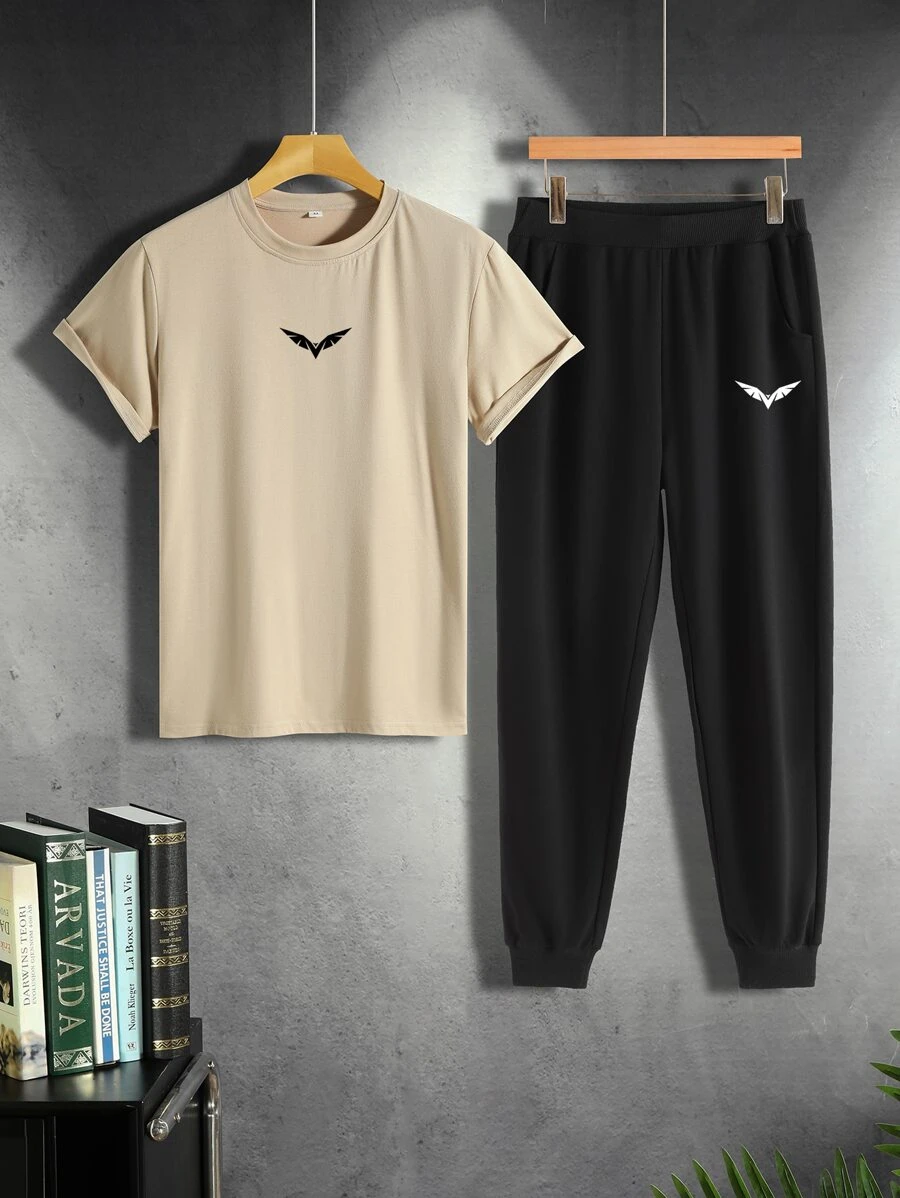 Manfinity Homme Bộ hai mảnh Nam Dây kéo Túi Đồ họa Giải trí - Nhiều màu - Xem 1