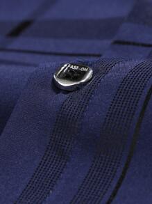 Manfinity Mode Hombres Camisa de cuadros con botón - Azul Marino - Ver 4