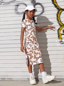 SHEIN Đầm Gái Chia Loại bướm Ăn mặc đẹp - Nhiều màu - Xem 1