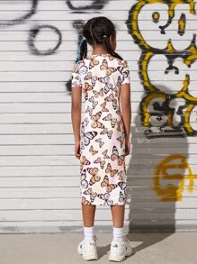 SHEIN Đầm Gái Chia Loại bướm Ăn mặc đẹp - Nhiều màu - Xem 2