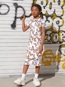 SHEIN Đầm Gái Chia Loại bướm Ăn mặc đẹp - Nhiều màu - Xem 3