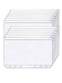 1pc Plain Waterproof Zipper Folder - Clear - View 2