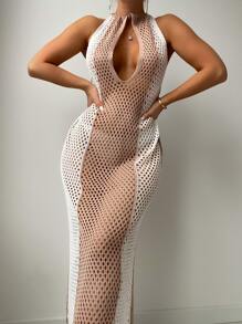 Cover up de color combinado con abertura - Multicolor - Ver 5