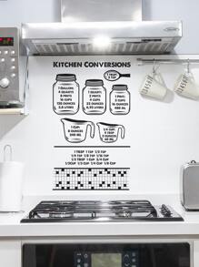 2pcs Kitchen Conversion Pattern Wall Sticker - Black - View 2