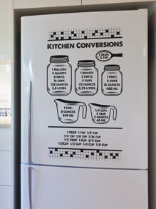 2pcs Kitchen Conversion Pattern Wall Sticker - Black - View 7