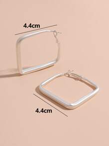 Hoa tai vòng hình học tối giản - Bạc - Xem 3