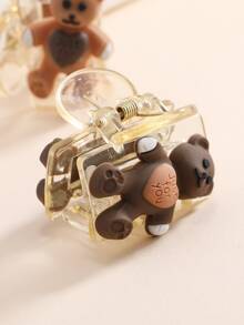 2入組熊裝飾髮爪 - 彩色 - 查看 3