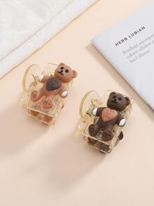 2入組熊裝飾髮爪 - 彩色 - 查看 4