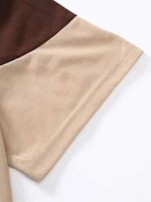 Manfinity 男士撞色T恤 - 卡其色 - 查看 3
