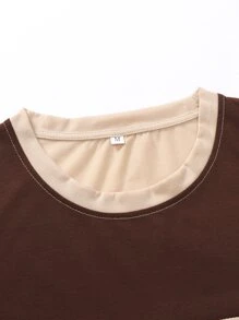 Manfinity 男士撞色T恤 - 卡其色 - 查看 5