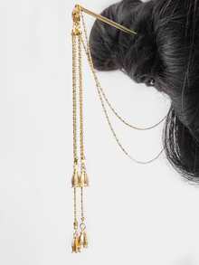 Horquilla de metal con diseño de flor - Multicolor - Ver 4